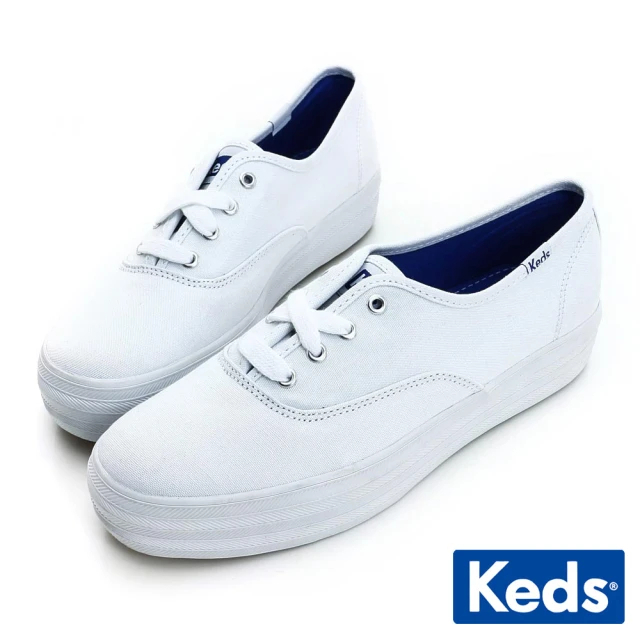 【Keds】TRIPLE 經典厚底帆布鞋-白 (9191W130026)