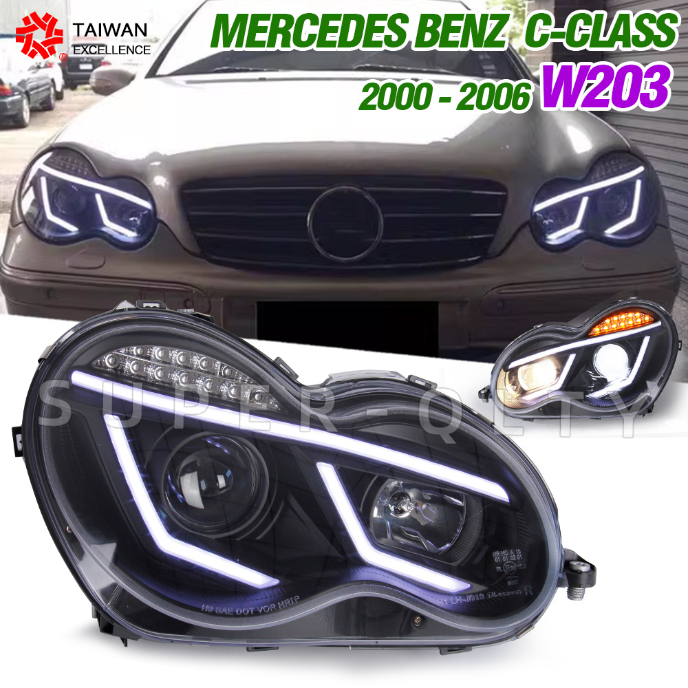 宾士汽車 LED 車頭燈適用於 MERCEDES-BENZ W203 2000-2006 LED 前燈車頭