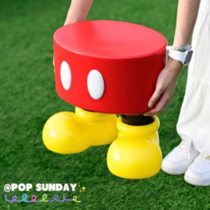 奧司玩具 Pop sunday 米奇小矮凳 33公分 塑膠製 米奇 椅子 兒童椅 米奇凳 戶外 露營 沙灘