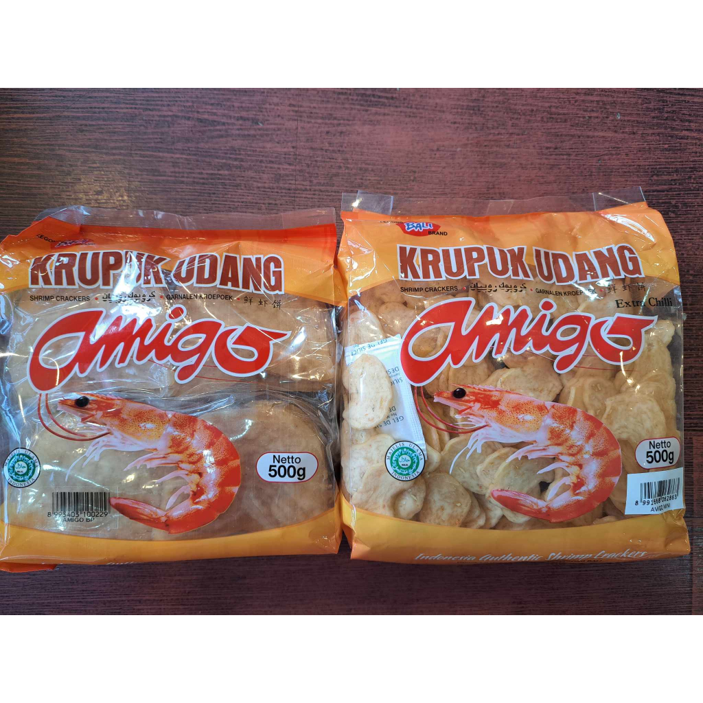 【24H出貨】 印尼 ALOHA AMIGO KERUPUK UDANG 辣蝦餅 500g