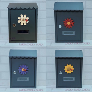 [HOME] 花邊信箱 波斯花信箱 4款 黑色信箱 屋簷造型向日葵鍛鐵信箱 意見箱 信件箱郵筒郵箱 耐候性佳
