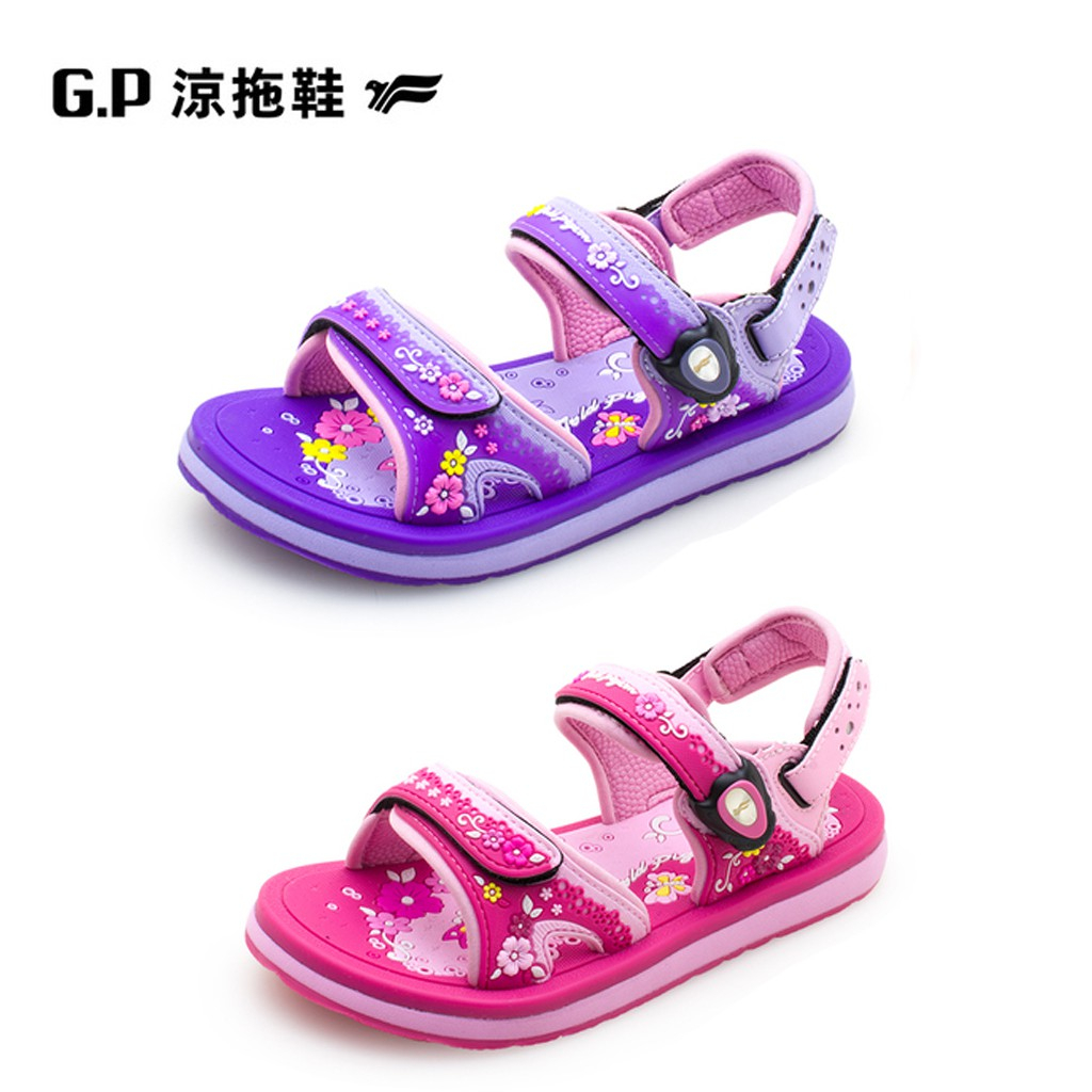 現貨速發 G.P 夢幻 公主風 磁扣 兩用 大童 兒童 GP 涼鞋 拖鞋 G1630B 紫色 桃紅色