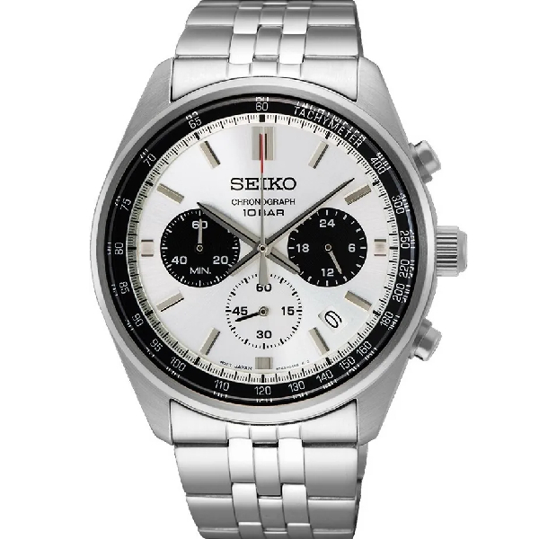Seiko 精工錶CS系列8T63-00W0S(SSB425P1)熊貓三眼計時紳士潮流男錶 白面 41.5mm