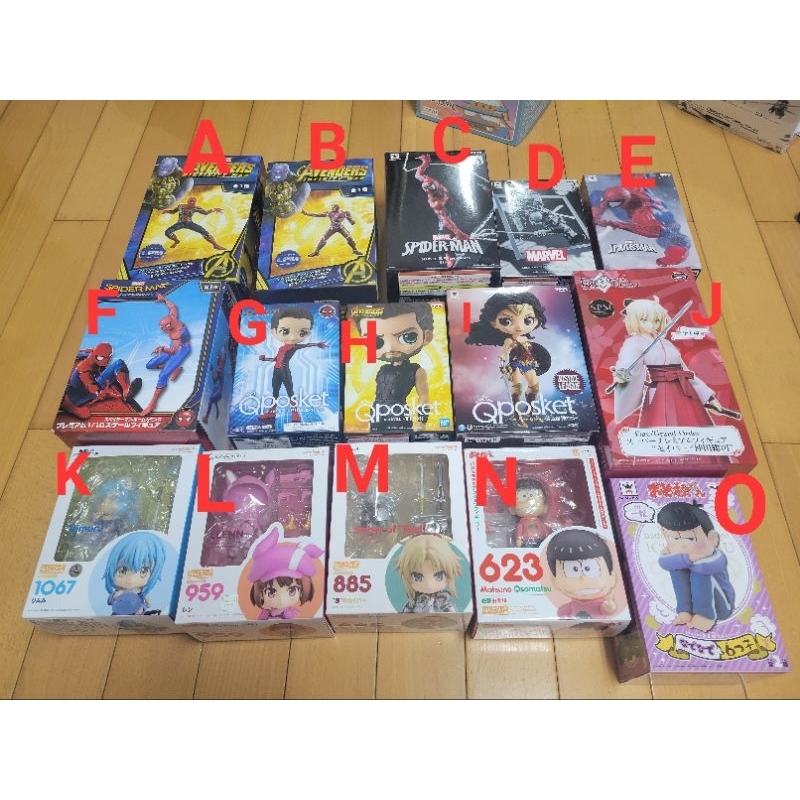 公仔 正版 黏土人 景品 一番賞 Qposket 漫威 蜘蛛人 鋼鐵人 雷神 刀劍神域 fate 刀劍亂舞 石切丸