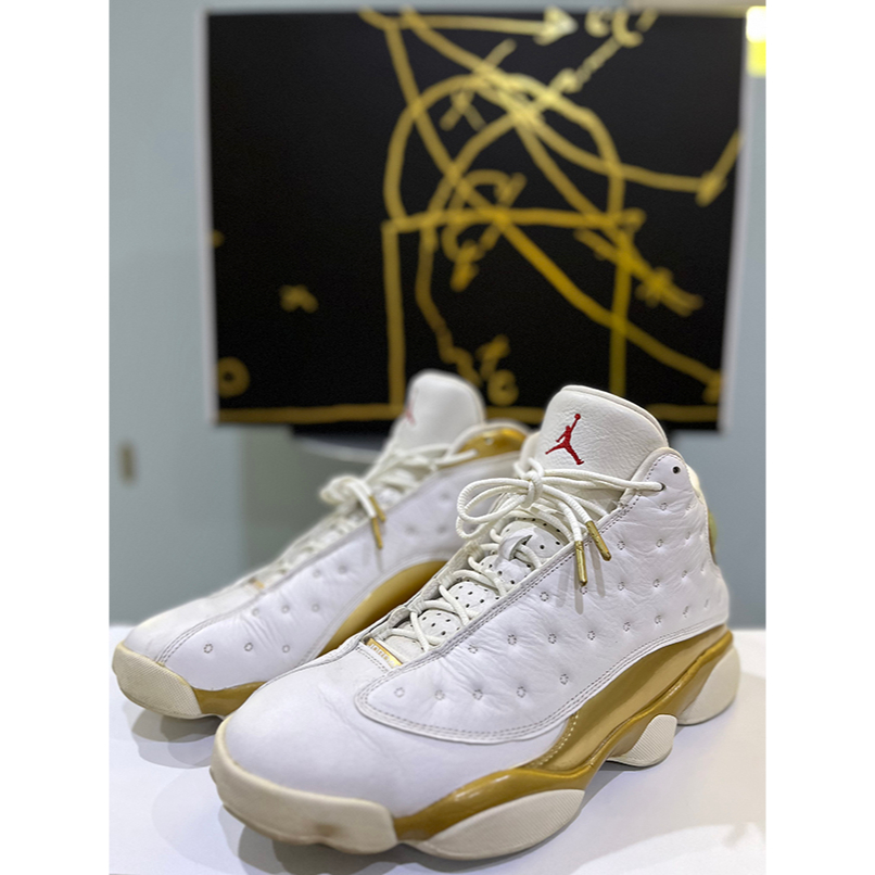 AJ13 籃球鞋 NBA  組合包 Air Jordan 13 白金 金  Nike aj1 US11 鞋盒一起賣