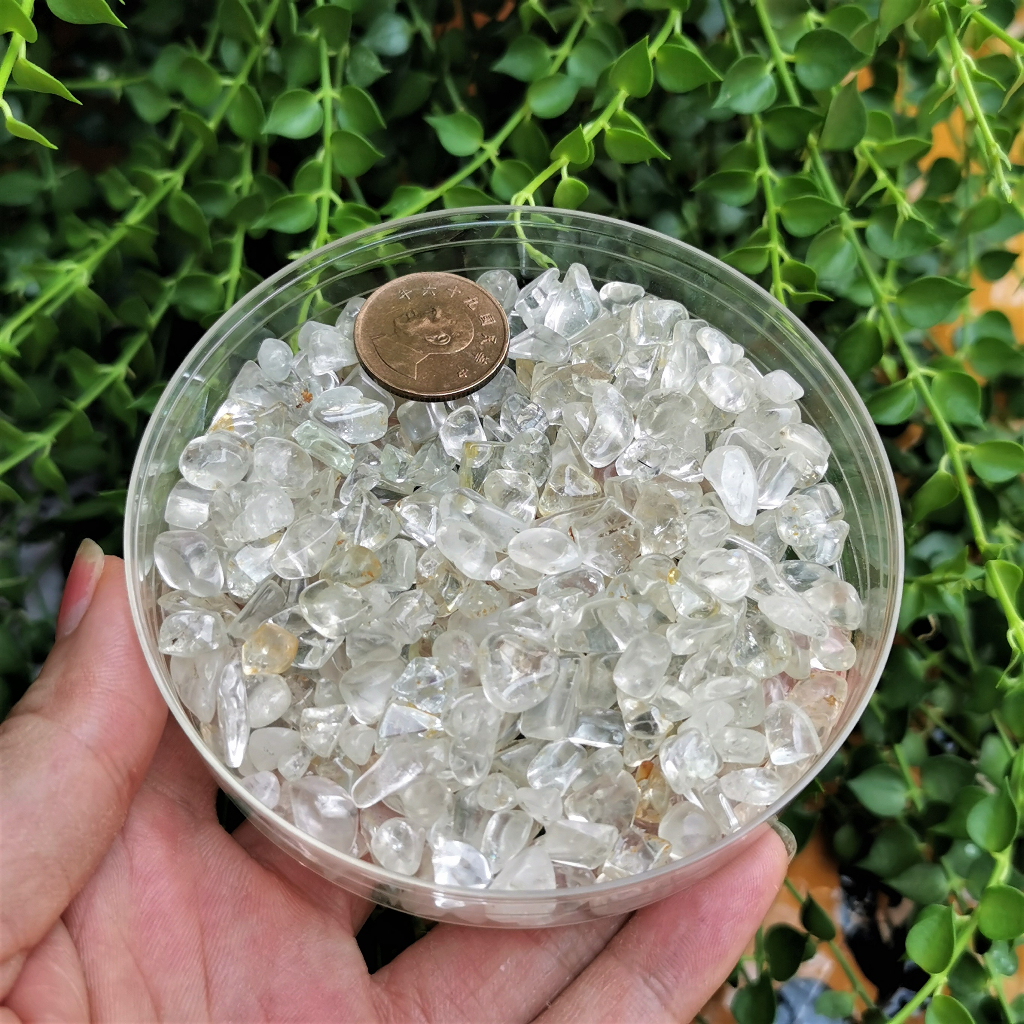[友克鑫]100g天然水晶碎石 紫水晶 白水晶 粉晶 巴西黃水晶 碧璽 原礦 消磁