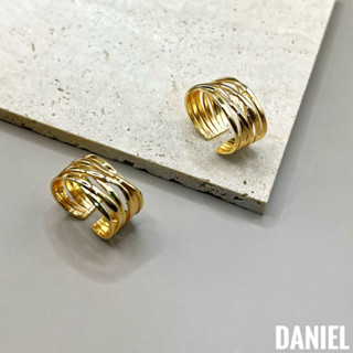 •DANIEL• 輕珠寶 18K包金 線條交錯戒指