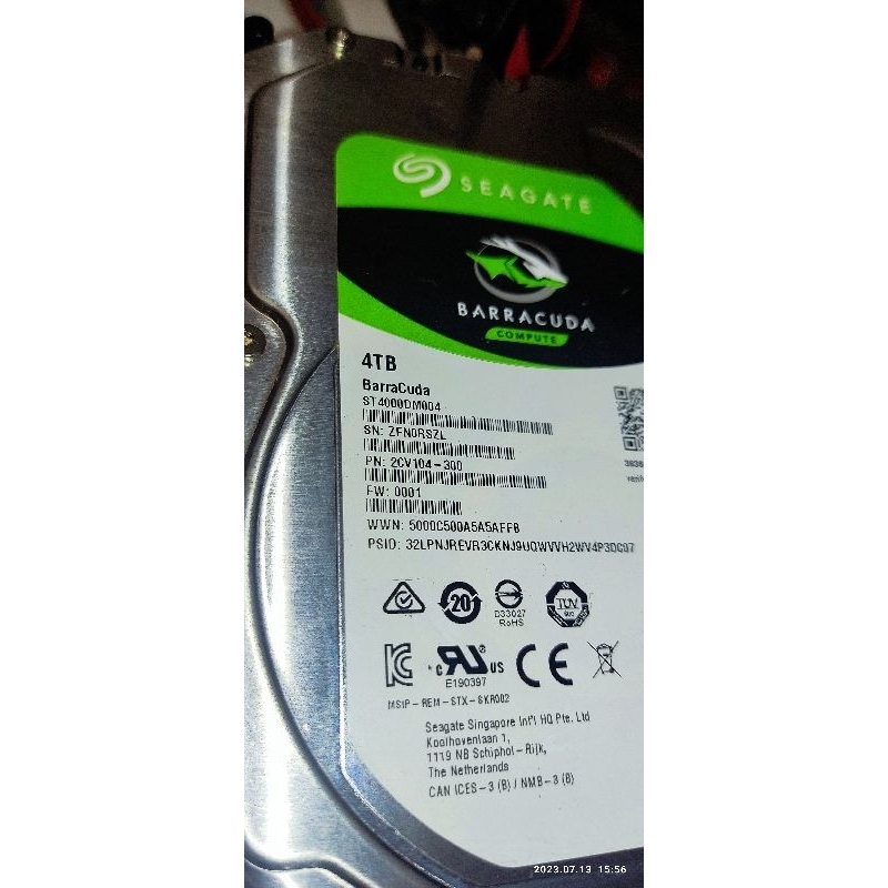 Seagate【BarraCuda】4TB 3.5吋 用了1536小時 (ST4000DM004)