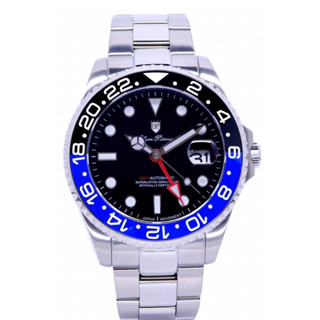 Olym Pianus 奧柏表 限量水鬼GMT超強夜光運動型機械腕錶/43mm-陶瓷藍黑框-899831.4AG4S