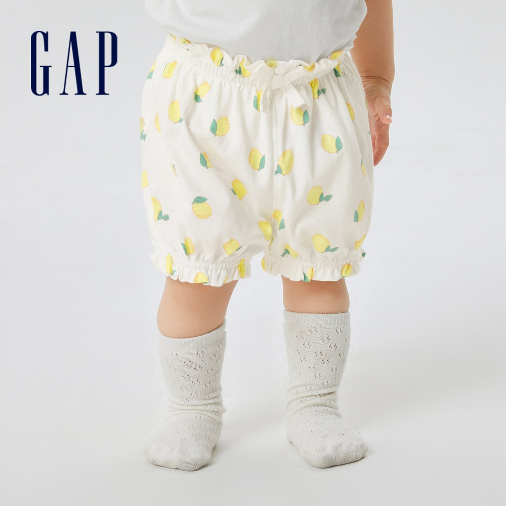 Gap 嬰兒裝 純棉印花花苞短褲 布萊納系列-檸檬印花(668083)