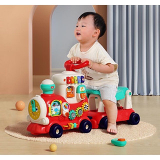 匯樂四合一智趣小火車1-3歲寶寶玩具早教益智嬰兒學步車週歲禮物