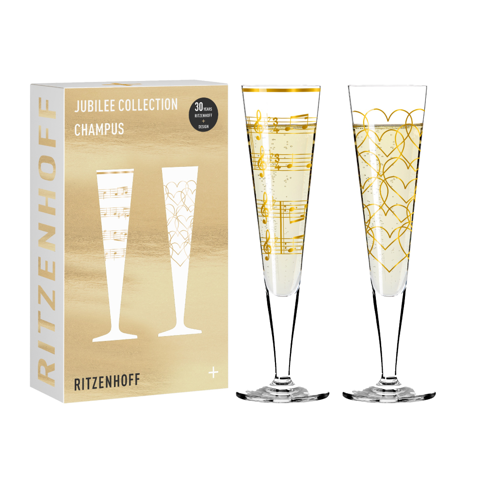 【德國RITZENHOFF】 30周年限量香檳紀念對杯組(1組2入)《拾光玻璃》水杯 酒杯 對杯組