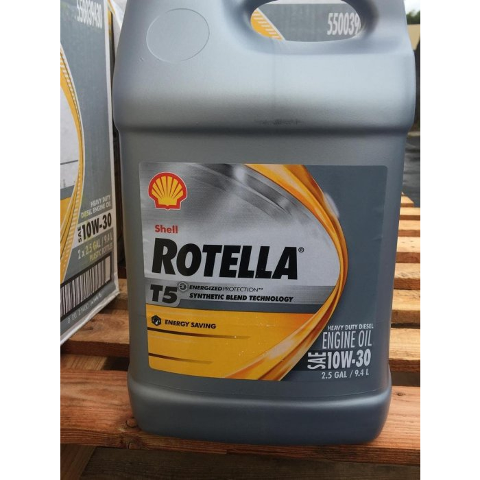 【殼牌Shell】ROTELLA T5 10W30、合成級-重車柴油引擎機油、9.4L/罐【CJ4/SM-五期】單買區