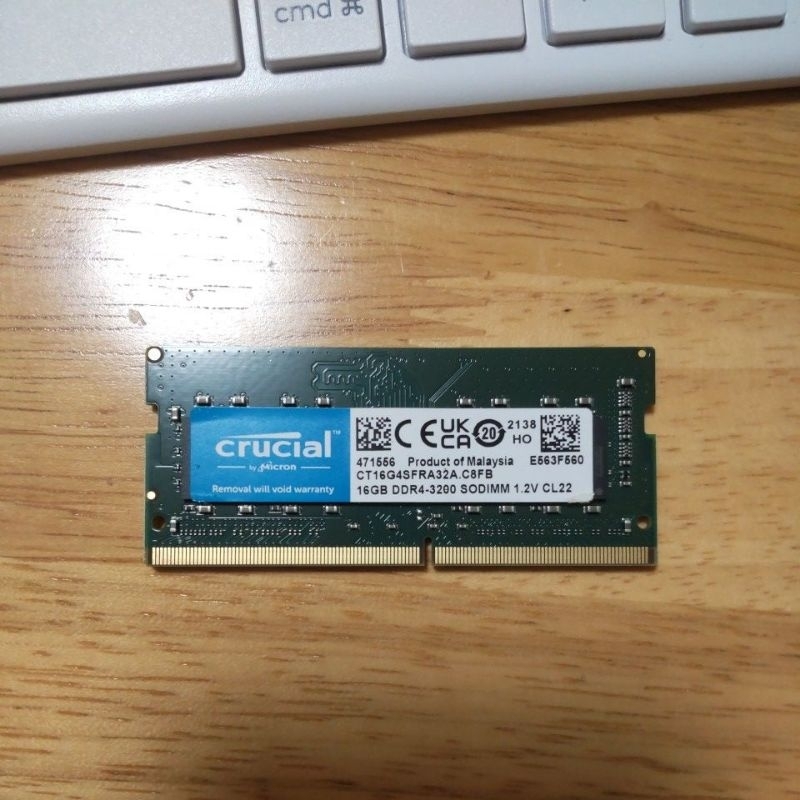 [二手] 美光筆電記憶體16GB Crucial 16GB DDR4-3200 SODIMM CT16G4SFRA32A