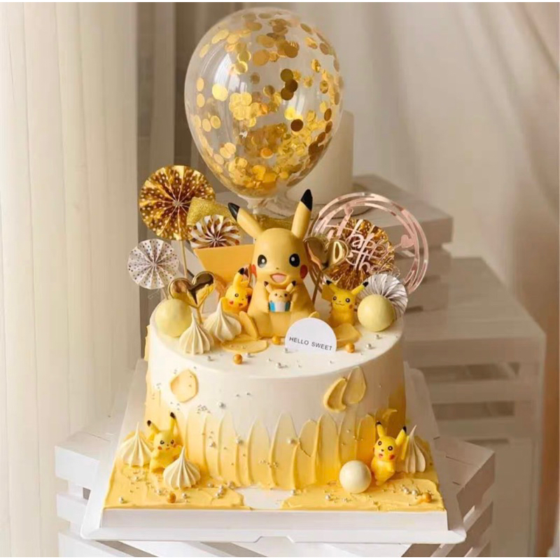 ⭐️現貨⭐️神奇寶貝皮卡丘生日蛋糕裝飾組合氣球插牌🎂🌈