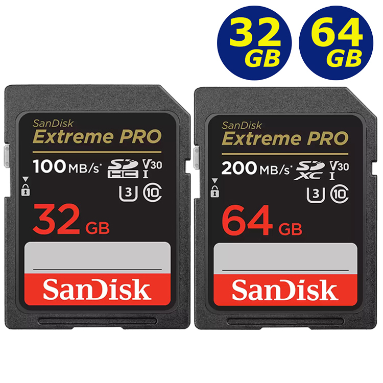 SanDisk 32G 32GB 64G 64GB SD SDXC Extreme Pro 4K U3 相機記憶卡