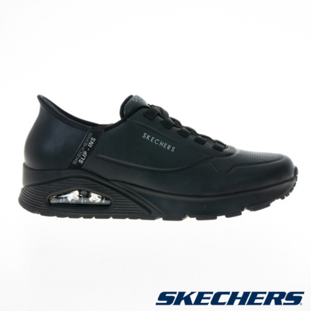 【鞋印良品】SKECHERS UNO SLIP-INS 183005BBK 全黑 男鞋 瞬穿科技 舒適 氣墊 耐磨 皮革