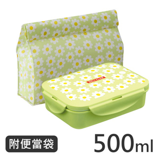 日本ASVEL花漾微波便當盒(附便當袋)粉色-500ml / 廚房 冷凍加熱密封防漏保鮮盒餐盒上班族學生