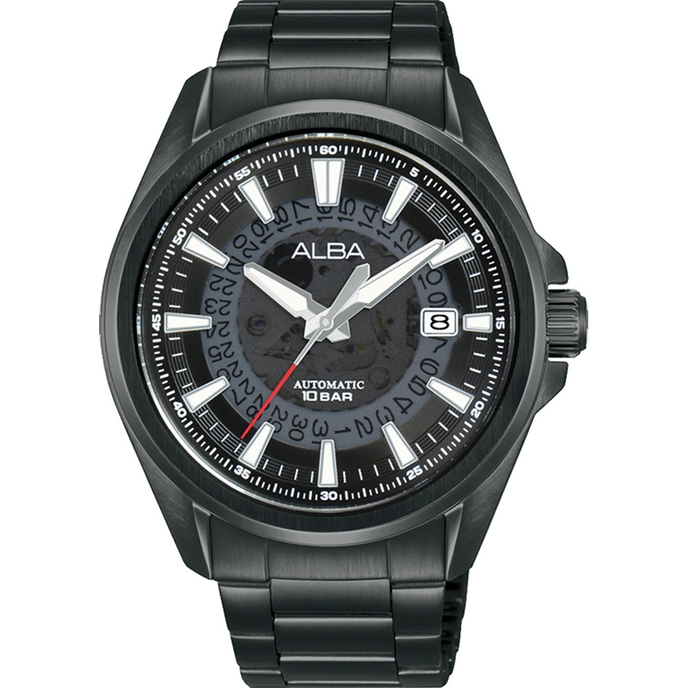 ALBA 雅柏 Active 鏤空透視機械錶 43mm (AU4025X1／Y675-X008SD)