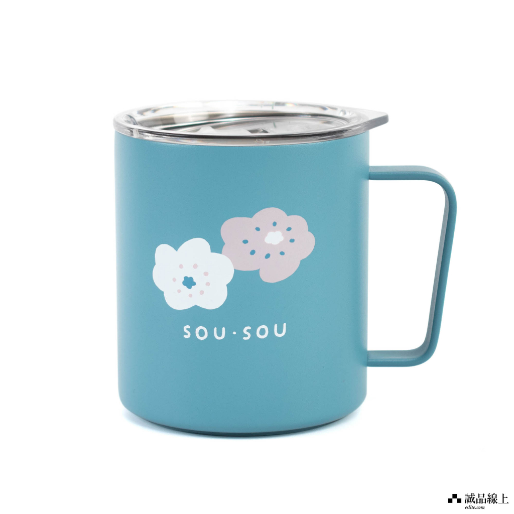 【誠品限定】 SOU．SOU × MiiR | 雙層真空露營杯/馬克杯/ 12oz/ 354ml/ 微笑/ 藍 eslite誠品