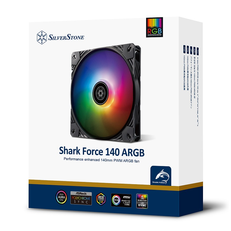 米特3C數位–銀欣 Shark Force 140 ARGB PWM高效能ARGB風扇/SST-SF140B-ARGB