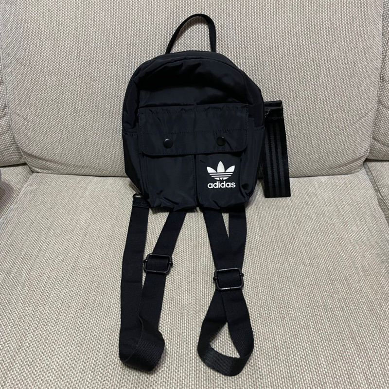 全新出清 特價 Adidas Originals 黑色後背包 手提包 mini包 迷你後背包 防水布包 有小瑕疵