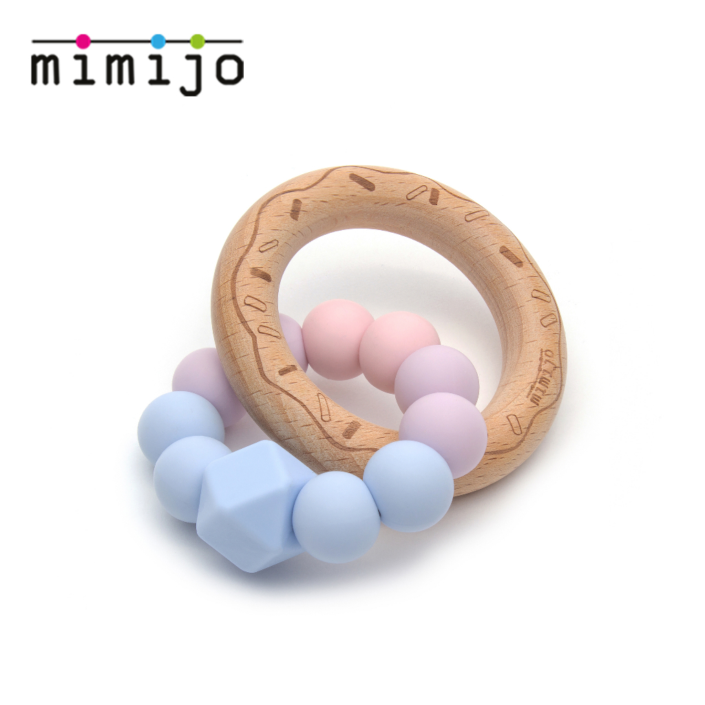 【捷克mimijo】鉑金食品級矽膠寶寶固齒器/抓握訓練器/口腔健康保護(3m+/粉彩色)