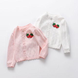 (現貨+預購)純棉針織草莓嬰兒外套♡童裝 寶寶衣服(尺寸66-100cm)