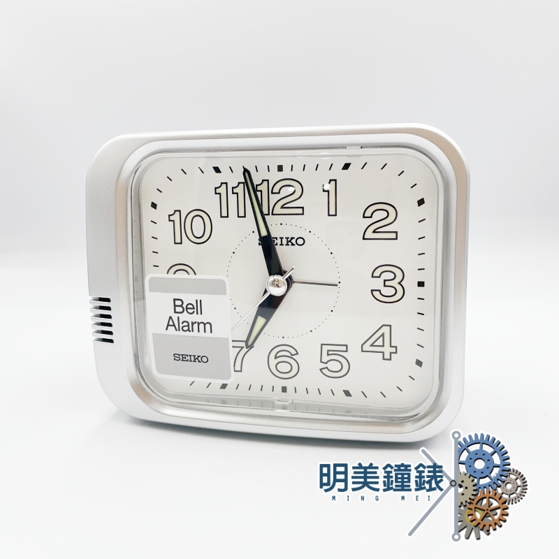 【明美鐘錶眼鏡】精工SEIKO/QHK028S/大聲公/夜光/時鐘/鬧鐘 /安靜無聲/字體夜光