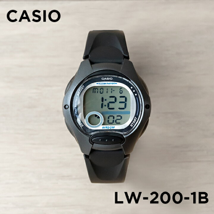 【金台鐘錶】CASIO 卡西歐 10年電力電池 (學生表) 大型的螢幕 (銀黑) LW-200-1B