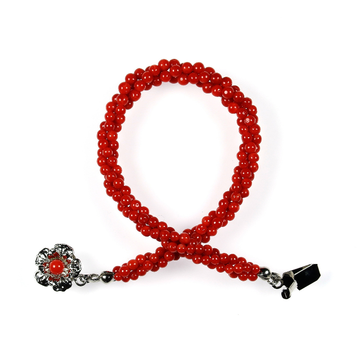 🍁紅珊瑚這該死的美麗⏩終生浪漫天然紅珊瑚 圓珠編織手鍊 天磨 GTX 05 暗紅圓珠三轉手練 2~3mm