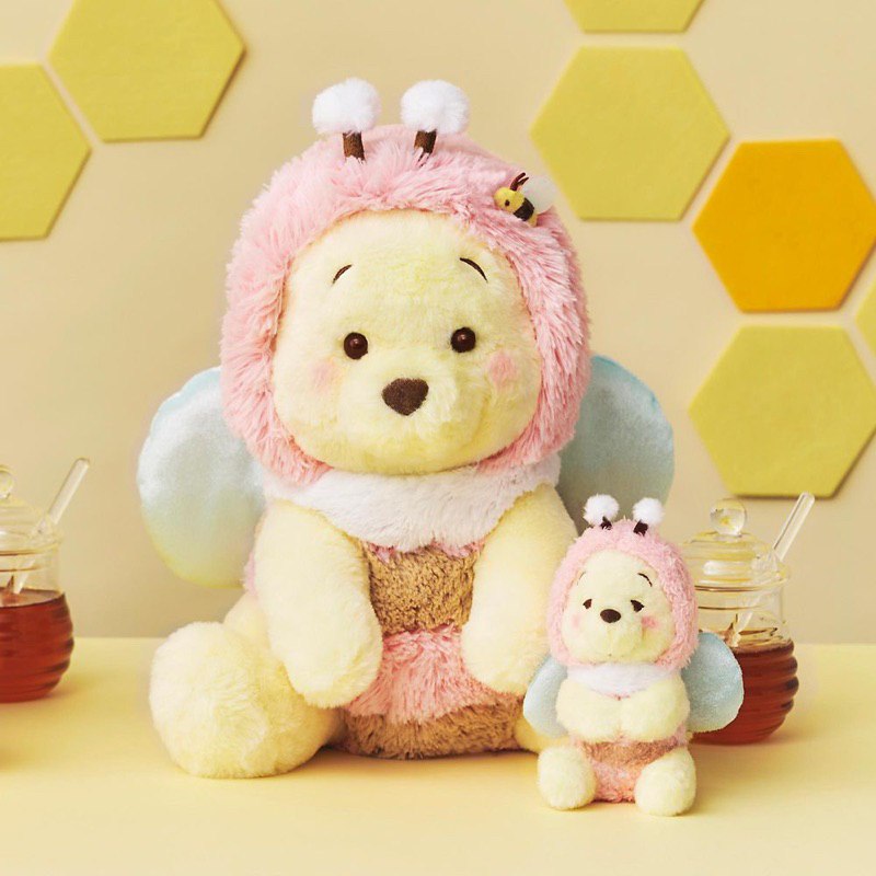 現貨 日本迪士尼商店 2023限定 粉色蜜蜂 小熊維尼 娃娃 吊飾 鑰匙圈 情人節禮物 小蜜蜂維尼