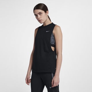 出清 全新Nike 女生 慢跑 健身 瑜珈 有氧運動背心 網眼 網布 透氣 排汗 輕量短版上衣黑 橘紅 天空藍M號