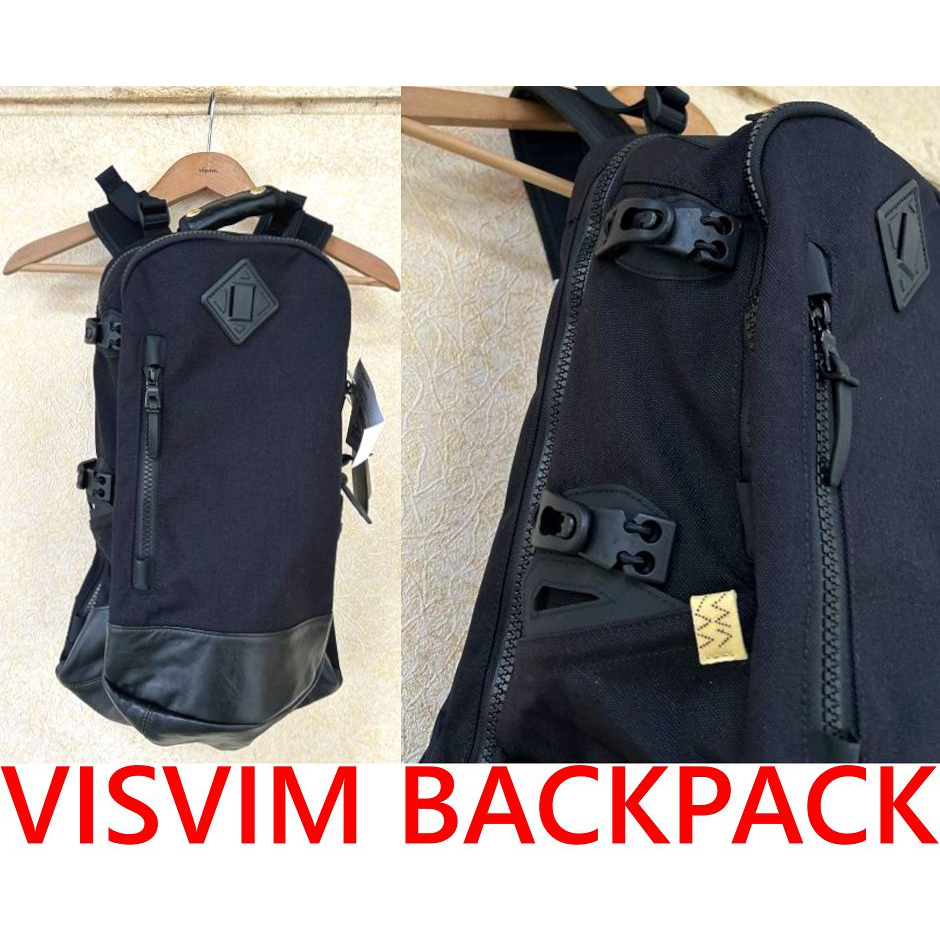 BLACK全新Visvim Cordura 20L Backpack小牛皮22ss亮面皮格後背包