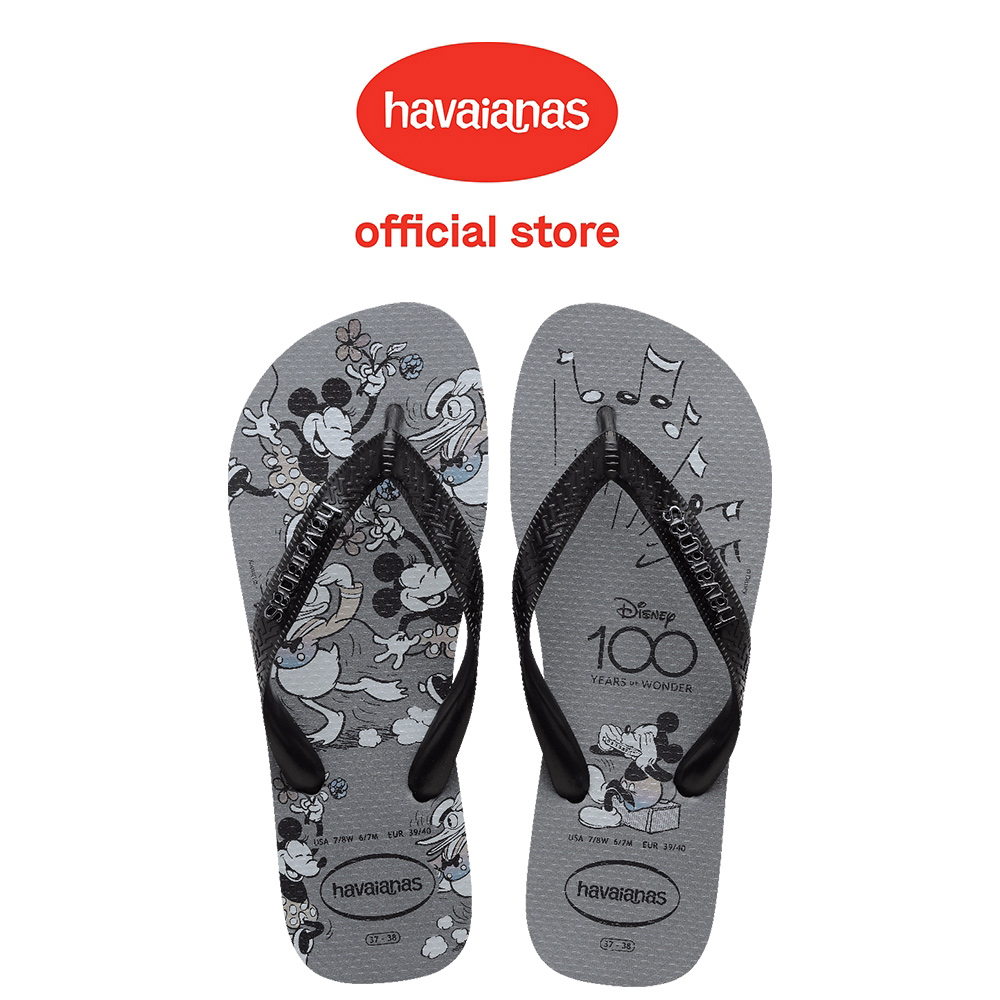 Havaianas 哈瓦仕 拖鞋 男女鞋 迪士尼100週年紀念 米奇 米妮 唐老鴨 灰 4148618-5178U