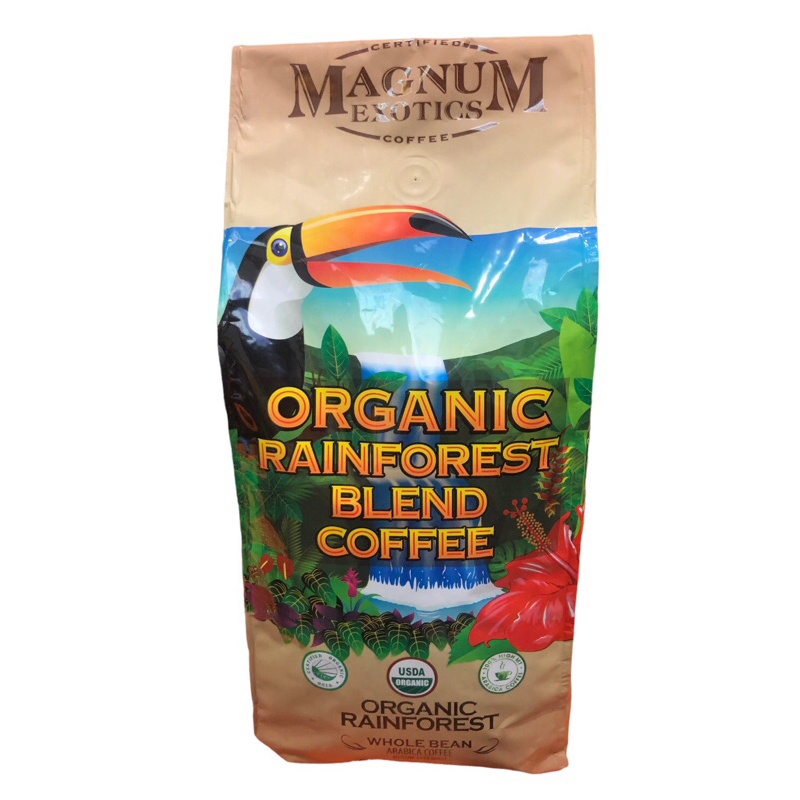 Magnum 熱帶雨林 大嘴鳥 有機 調和 咖啡豆 907g（中深焙）來自 玻利維亞及祕魯 微甜芳香 好市多 咖啡