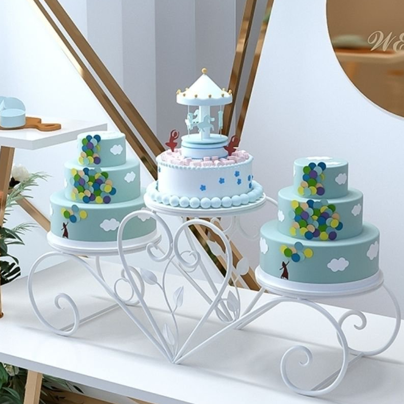 【廠傢直銷】歐式新層蛋糕展示架 創意三層網狀模型架婚慶甜品架子 生日蛋糕架 FBES