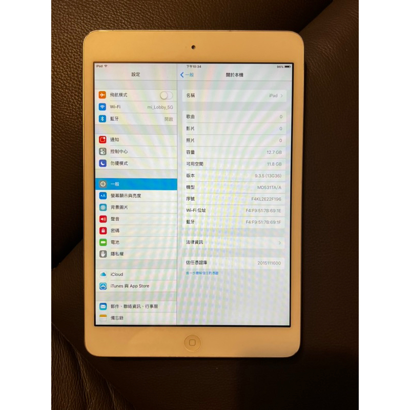 降價賣799！功能正常Apple iPad mini 1 16G A1432