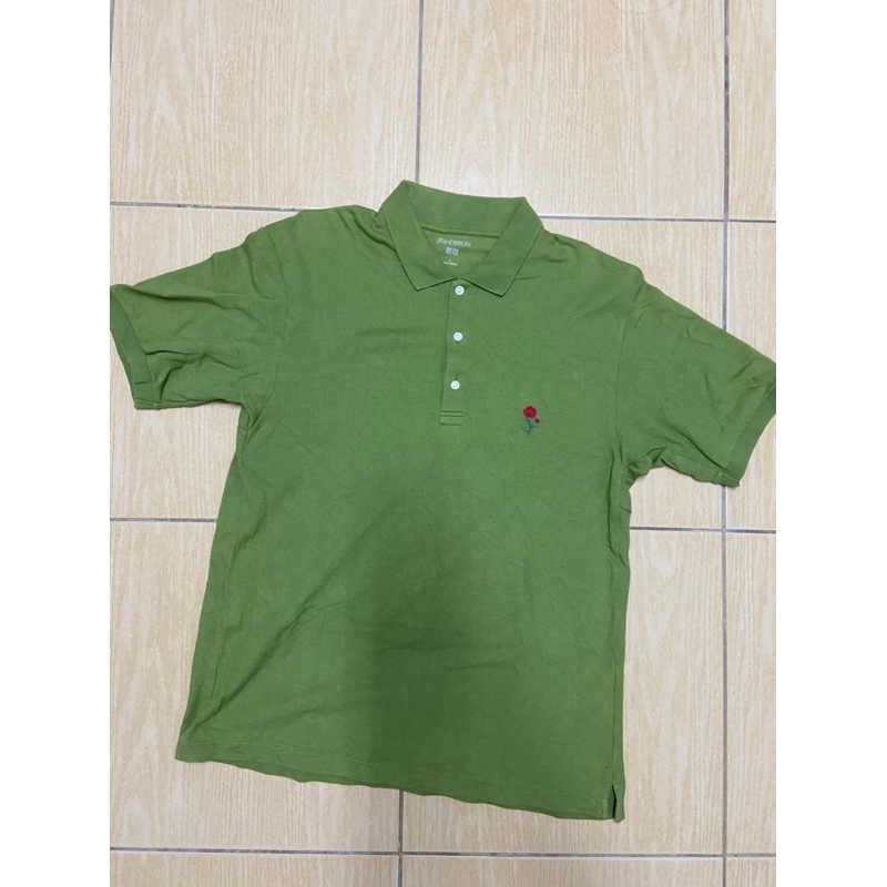 UNIQLO JW ANDERSON Green polo shirt 小紅花 -綠 L