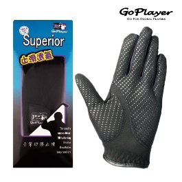 GoPlayer 新矽膠高爾夫布手套【透氣防滑可水洗】,黑 (單支左手)