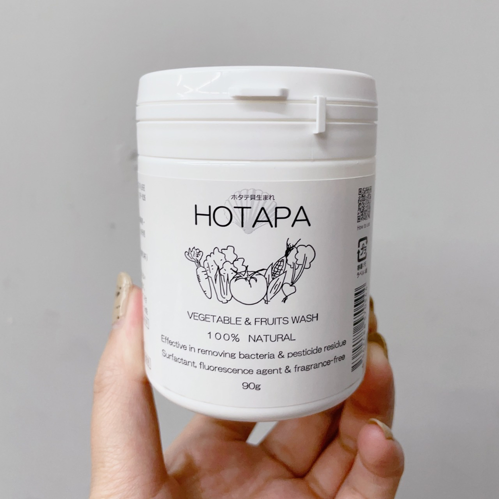 【鴨子日本倉庫】現貨！！日本媽媽都在推薦的日本HOTAPA-天然貝殼蔬果洗淨粉（90g）