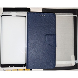 小米 Xiaomi MI Mix 2S 一藍色保護殼+一黑一白玻璃貼