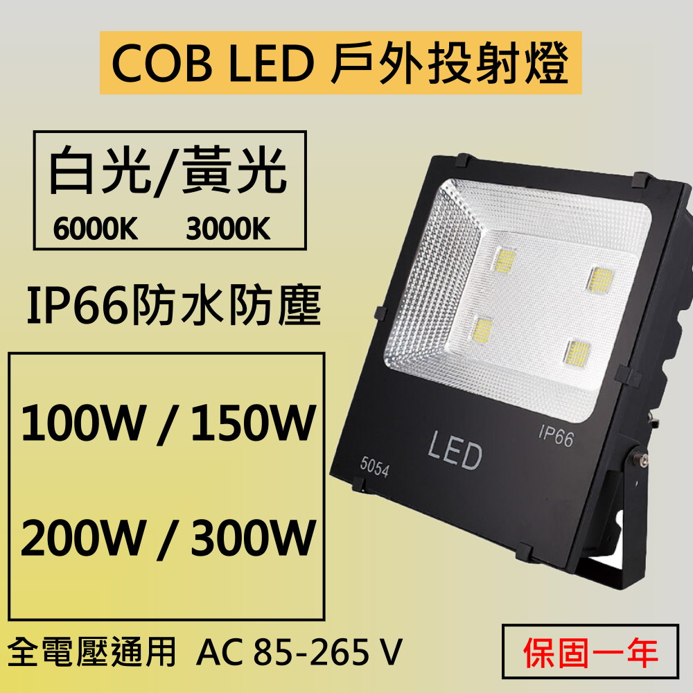 LED COB戶外投射燈 100W 150W 200W 300W 【IP66】台灣現貨 快速出貨 投射燈 造景燈