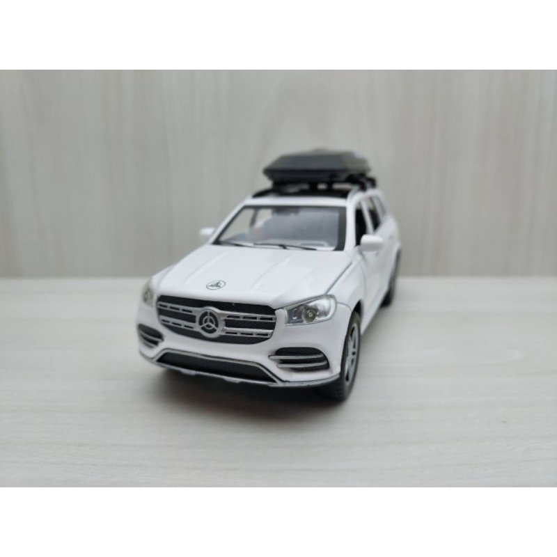 全新盒裝~1:32 ~賓士 BENZ GLS580 白色 全開門 合金模型 聲光車 兒童禮物 收藏 玩具車