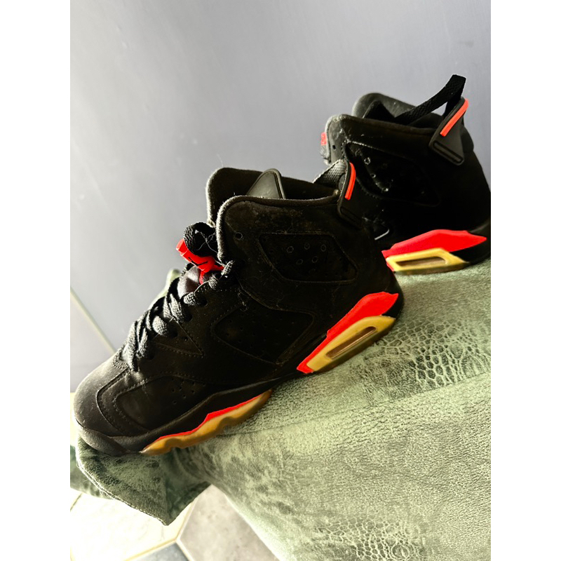 二手限量黃金尺寸Nike Air Jordan6 Black lnfrared AJ6 黑紅大魔王球鞋六代喬丹
