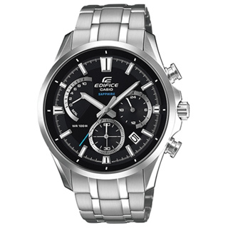 CASIO EDIFICE系列 帥氣登場 日製三眼計時 不銹鋼錶 EFB-550D-1AVUDR