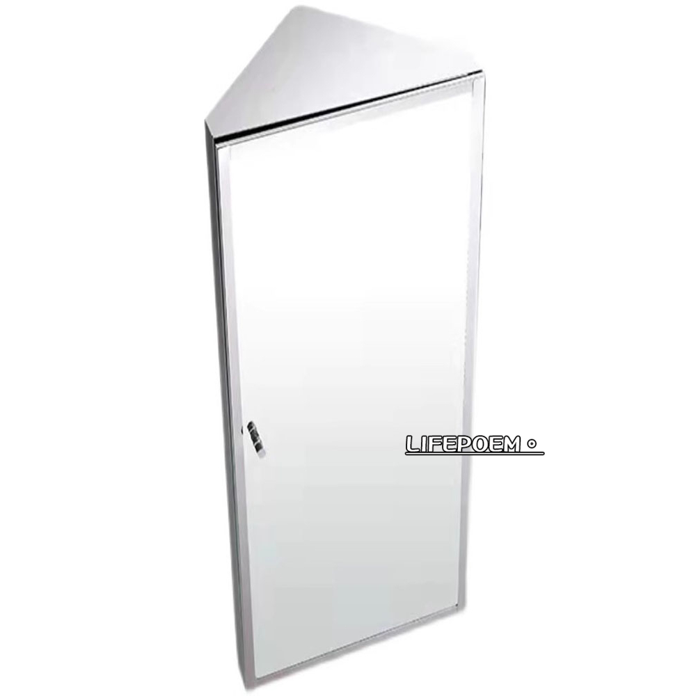 浴櫃 鏡櫃 壁櫃 掛墻式不鏽鋼置物收納櫃鏡櫃衛生間吊櫃浴室三角壁櫃防水鏡面