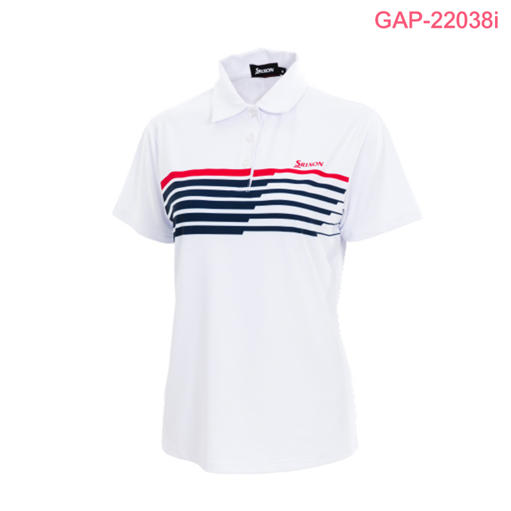 藍鯨高爾夫 SRIXON 女短袖Polo衫 #GAP-22038i（白條紋）