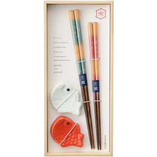 【日本KAWAI】櫻之風/銀系/村櫻 筷架禮盒組-共3款《WUZ屋子》餐具組 禮盒組 日本製 和風 日式 餐具