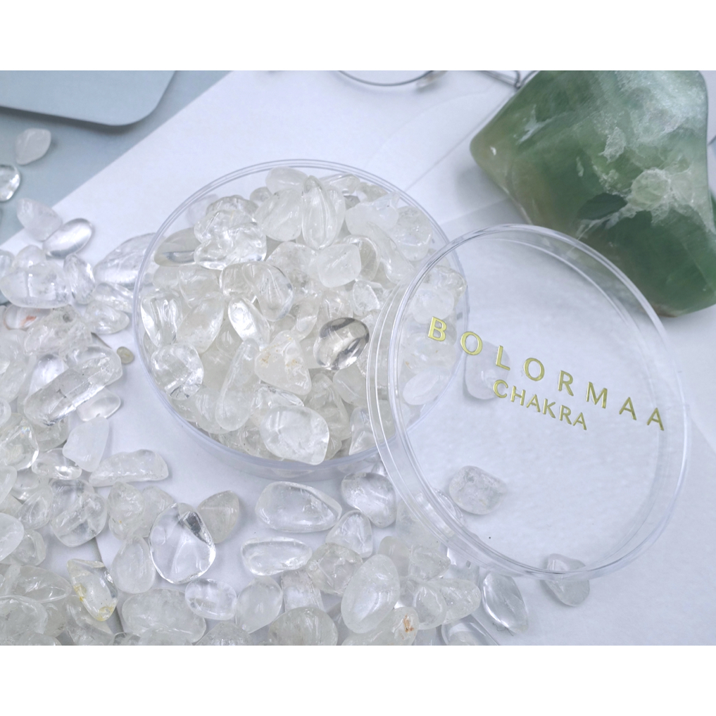 博洛瑪 Bolormaa |  天然消磁白水晶碎石＿淨化水晶＿水晶消磁＿消磁石